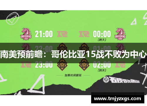 南美预前瞻：哥伦比亚15战不败为中心